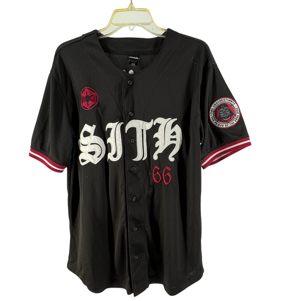 Star Wars Our Universe Lord Vader 66 Sith Mens Medium Baseball Jersey Black Mesh